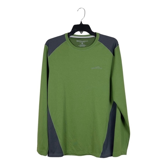 Eddie Bauer Sport Active Fit Pullover Top Long Sleeve Round Neck Green Size M - Picture 1 of 5